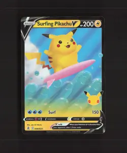 Surfing Pikachu V 008/025 Celebrations Ultra Rare Holo Pokemon Card NM - Image 1