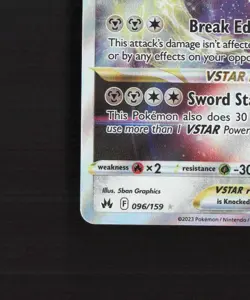 Zacian VSTAR 096/159 Crown Zenith Ultra Rare Holo Pokemon Card NM - Image 5