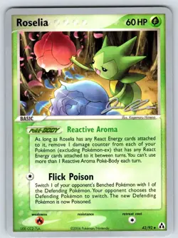 Roselia 42/92 2006 World Championship Uncommon Pokemon Card LP - Image 1