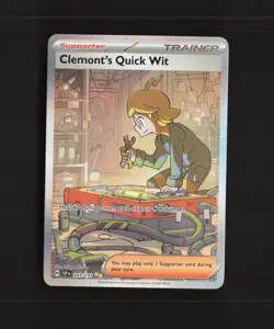 Clemont's Quick Wit 243/191 Surging Sparks Full Art Ultra Rare Pokemon Card NM - Image 1