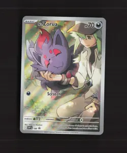 N's Zorua SVP 189 Scarlet & Violet Full Art Black Star Promo Pokemon Card NM - Image 1