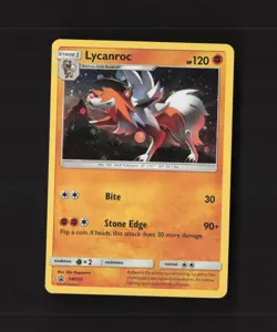 Lycanroc SM105 Sun & Moon Black Star Promo Holo Pokemon Card LP+ - Image 1