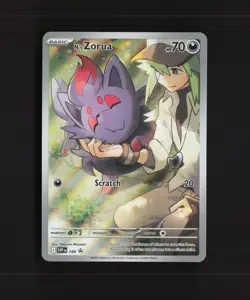 N's Zorua SVP 189 Scarlet & Violet Full Art Black Star Promo Pokemon Card NM - Image 1