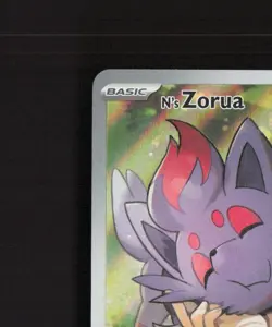 N's Zorua SVP 189 Scarlet & Violet Full Art Black Star Promo Pokemon Card NM - Image 3
