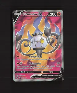 Chandelure V 247/264 Fusion Strike Full Art Ultra Rare Holo Pokemon Card NM - Image 1