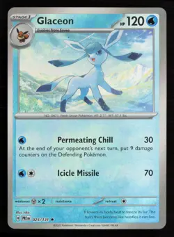 Glaceon Master Ball Pattern 025/131 Pokemon SV: Prismatic Evolutions Rare NM - Image 1