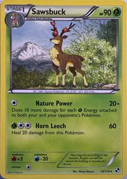 Sawsbuck 14/114 Rare Black & White Pokemon Near Mint - Image 1