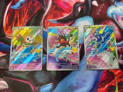 Pokemon TCG First Partner Illustration Series 1 Rowlet Litten Popplio NM - Image 1