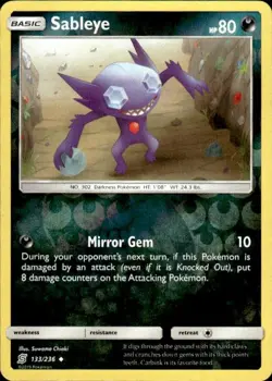 Pokemon Reverse Holo Sableye SM - Unified Minds 133/236 LP - Image 1