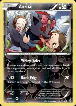 Pokemon Reverse Holo Zorua (90) XY - BREAKthrough 90/162 LP - Image 1