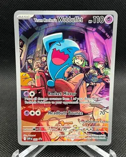 Team Rocket's Wobbuffet SVP 203 Pokemon Destined Rivals PC ETB Promo NM - Image 1