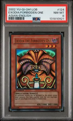 YU-GI-OH! LOB-LEGEND OF BLUE EYES WHITE DRAGON EXODIA THE FORBIDDEN ONE PSA 8 - Image 1