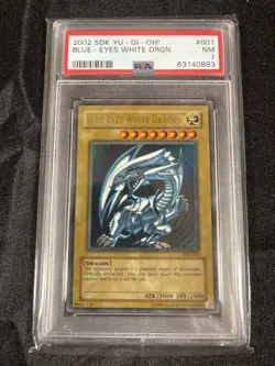 2002 Yu-Gi-Oh! SDK Blue Eyes White Dragon #001 PSA 7 NM (Near Mint) - Image 1
