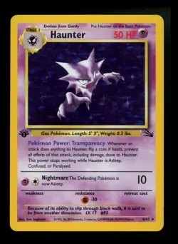 #2 1st Edition Haunter 6/62 Fossil 1999 Holo Rare WOTC Pokemon Card TCG - Image 1
