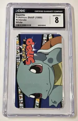 1999 Blockbuster Video Pokemon Snap Smart Card Squirtle CGC 8 MINT Nintendo - Image 1