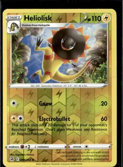Pokemon Heliolisk 099/264 Fusion Strike Reverse Holo Uncommon 3 Card Lot - Image 1