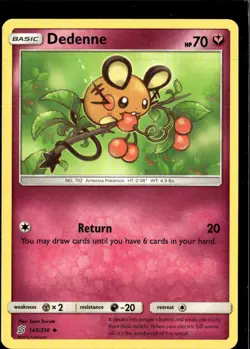 Pokemon Dedenne 145/236 Unified Minds Non Holo Uncommon 2 Card Lot - Image 1