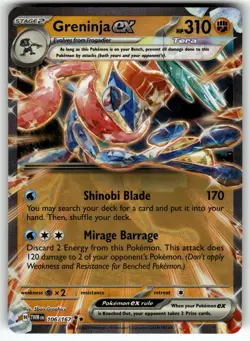 Greninja ex 106/167 SV06: Twilight Masquerade NM Pokemon Card TCG - Image 1