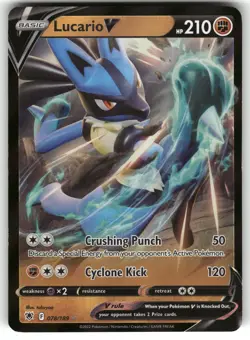 Lucario V 078/189 SWSH10: Astral Radiance NM Pokemon Card TCG - Image 1