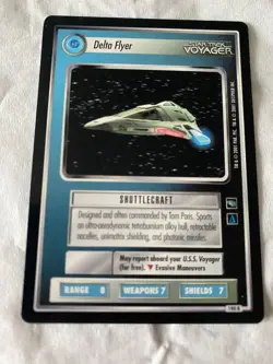 Star Trek CCG 1E Voyager DELTA FLYER Rare Card NEVER PLAYED - Image 1