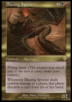 Moderate Play, English MTG Regular Blazing Specter Invasion Magic the Gathering - Image 1