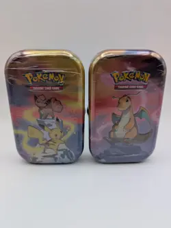 (2) Pokemon TCG Kanto Power Mini Tin K19 Pikachu & Dragonite New Factory Sealed - Image 1