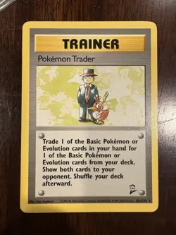 Pokemon TCG Pokemon Trader 106/130 Base Set 2 Non Holo Rare MP - Image 1