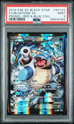 2016 Pokemon XY Promo Blastoise EX #XY122 Red & Blue Coll. PSA 9 Mint - Image 1