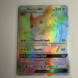 Raichu GX Secret Rare 75/73 Shining Legends Full Art Holo Pokemon Card - Image 1