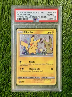 PSA 10 POKEMON 2019 PIKACHU SM BLACK STAR TEAM UP HOLO PROMO ENGLISH SM162 - Image 1
