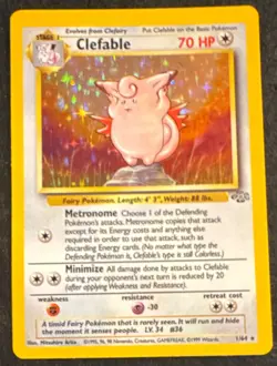 ✨Pokemon Clefable Jungle Holo Rare Unlimited 01/64 1999 Base Set Hologram Card - Image 1