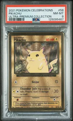 2021 POKEMON CELEBRATIONS ULTRA-PREMIUM COLLECTION #58 PIKACHU PSA 8 - Image 1