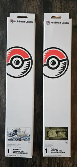 Pokemon Center Opening Scene & Pikachu And Friends Great Wave Playmats Lot - New - Image 1