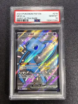 2024 POKEMON PAF EN-PALDEAN FATES SHINY ULTRA RARE #216 MEW EX PSA 10 - Image 1