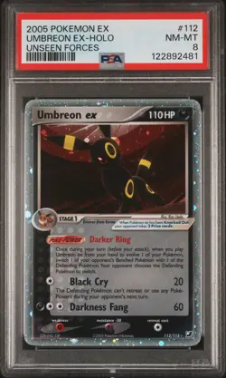 Umbreon EX 2005 Pokemon EX Unseen Forces #112/115 PSA 8 - Image 1
