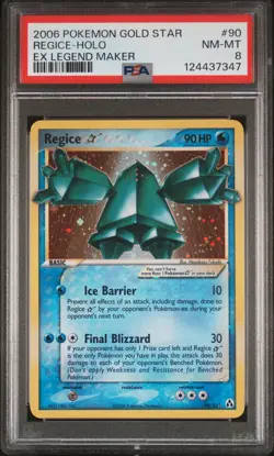 2006 POKEMON EX LEGEND MAKER GOLD STAR #90 REGICE-HOLO PSA 8 - Image 1