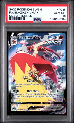 2022 Pokemon Silver Tempest #TG15 Fa/Blaziken Vmax PSA 10 - Image 1