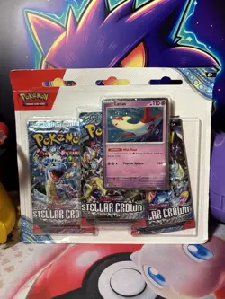 Pokemon TCG: Stellar Crown 3 Pack Blister - Latias Cosmos Holo - Factory Sealed - Image 1