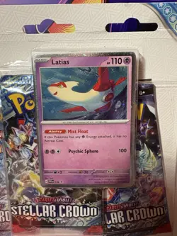 Pokemon TCG: Stellar Crown 3 Pack Blister - Latias Cosmos Holo - Factory Sealed - Image 4