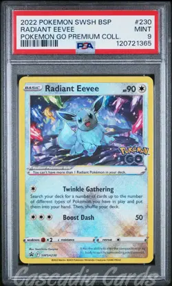 PSA 9 Radiant Eevee SWSH230 Pokemon Go Promo Pokemon - Image 1
