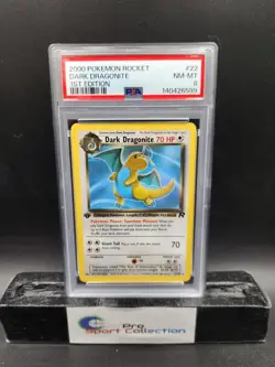 2000 POKEMON TEAM ROCKET DARK DRAGONITE 1ST EDITION #22 NON-HOLO PSA 8 - Image 1
