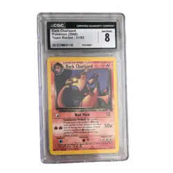 CGC 8 Dark Charizard 1st Edition Team Rocket 21/82 Rare Pokemon TCG 2000 - Image 1