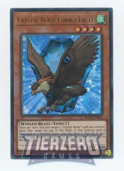 Yugioh Crystal Beast Cobalt Eagle BLCR-EN052 Ultra Rare 1st Edition Near Mint - Image 1