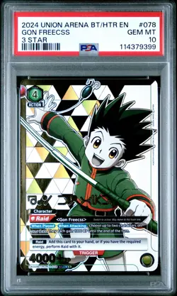 2024 Union Arena Gon Freecss #078 BT/HTR 3 STAR English PSA10 - Image 1
