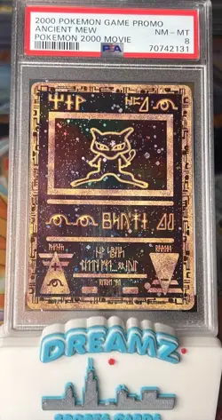 Ancient Mew 1 Pokemon Card Promo Holo Graded PSA 8. Double Swirl Face, Text. - Image 1