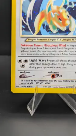 Pokemon Light Dragonite Neo Destiny Holo Rare 14/105 Holo Card NM 💎 - Image 5