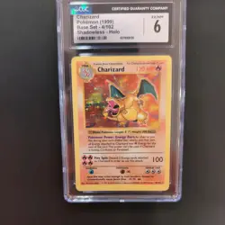 CGC 6 Charizard 1999 Base Set 4/102 Shadowless Holo Pokemon Card - Image 1