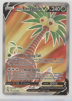 Alolan Exeggutor V Ultra Rare Pokemon Sword & Shield Pokemon Go #071 - Image 1