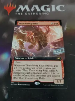 Mtg. Thundering Raiju. Borderless. Kamigawa: Neon Dynasty. Nm - Image 1