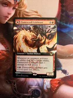 x1 Flamescroll Celebrant / Revel in Silence - Foil - Extended Art MTG Mint - Image 1